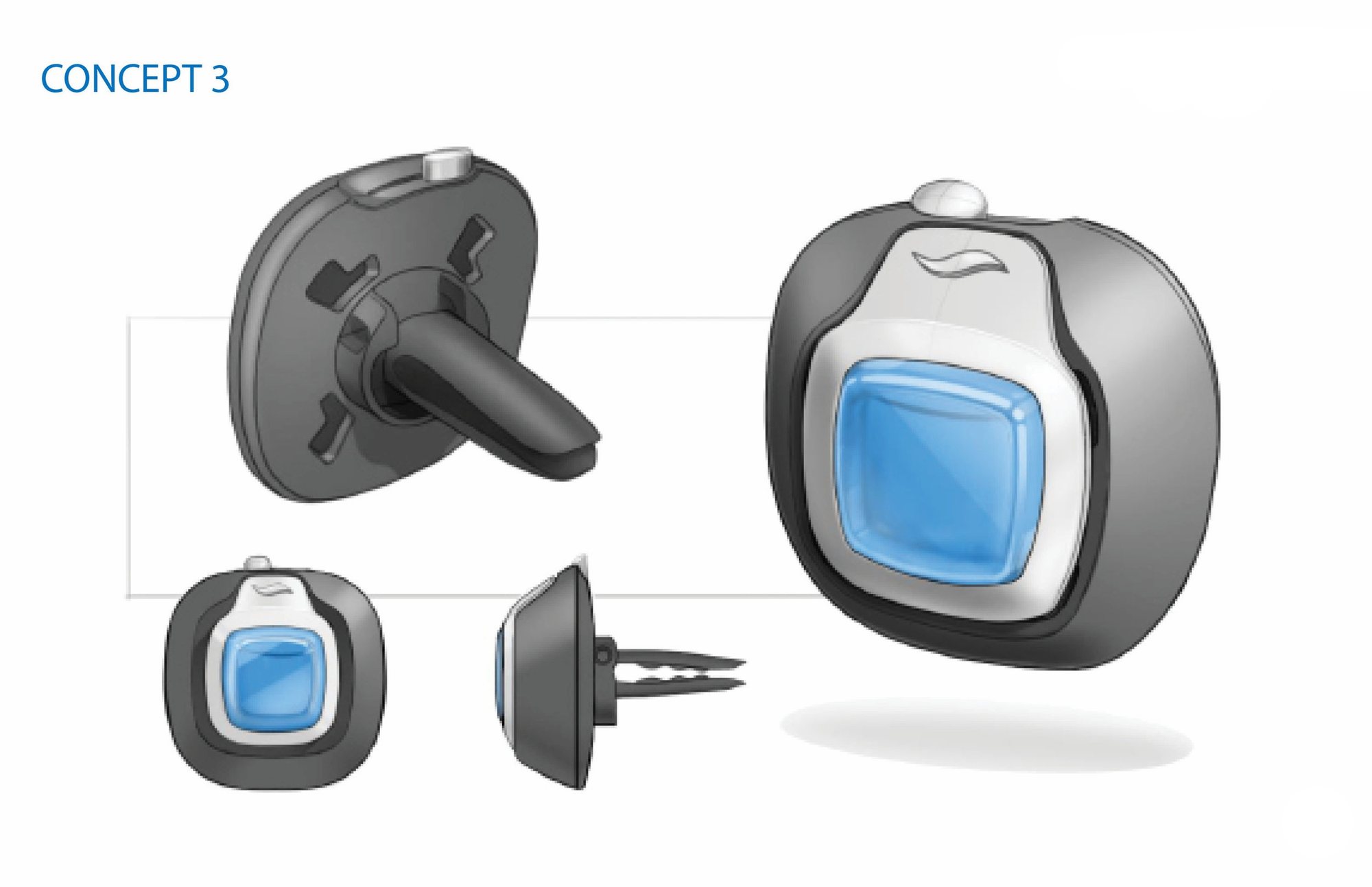 Car vent clip air freshener — sketch exploration 03