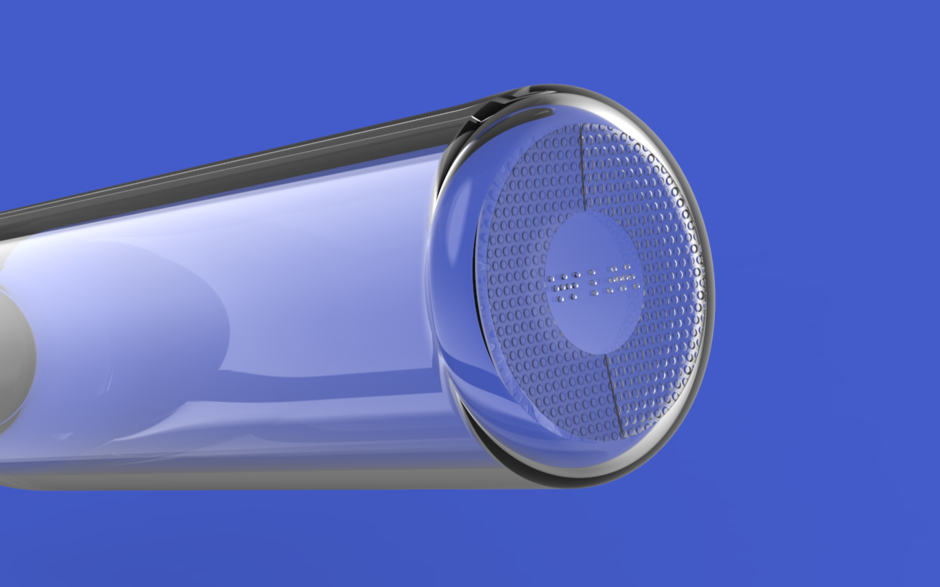 WIM Water bottle base — frosted texture surface detail